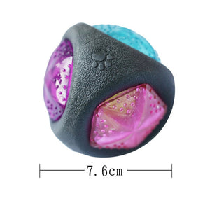 Luminous Dog Toy Durable Bouncy Balls Rubber Bouncy Bite- resistant Dog Chewing Ball Dog Training Pet Toys with Sound and Light