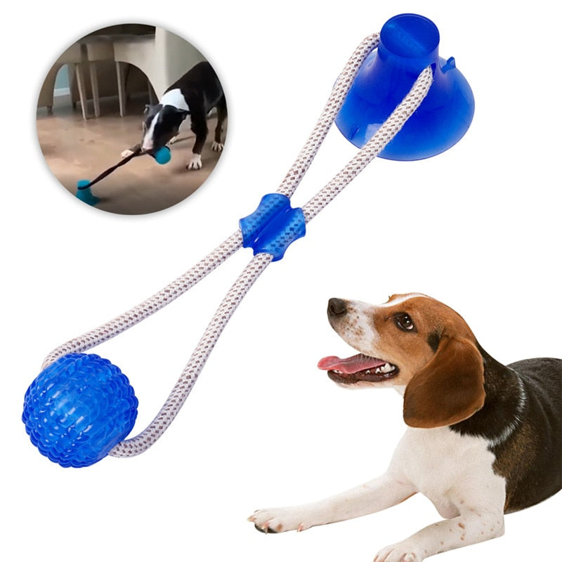 Multifunction Pet Molar Dog Toys Help To Cleaning Teeth Puppy Chewing Suction Cup Toys Bulldog Safe Rubber Elastic Ball Toy