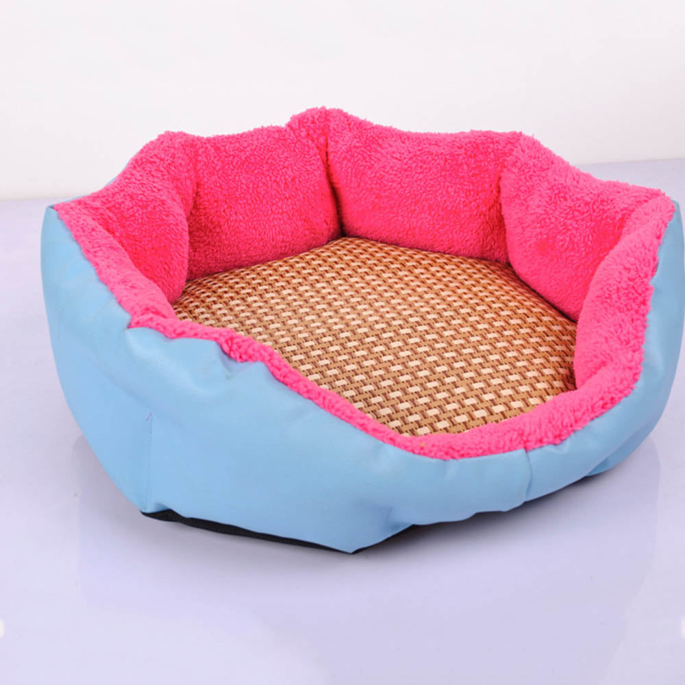 Dropship Dog Pet Breathable Sleeping Mat Bed Puppy Cat Doggie Cooling Pad Cushion Grid Bamboo Mats P35