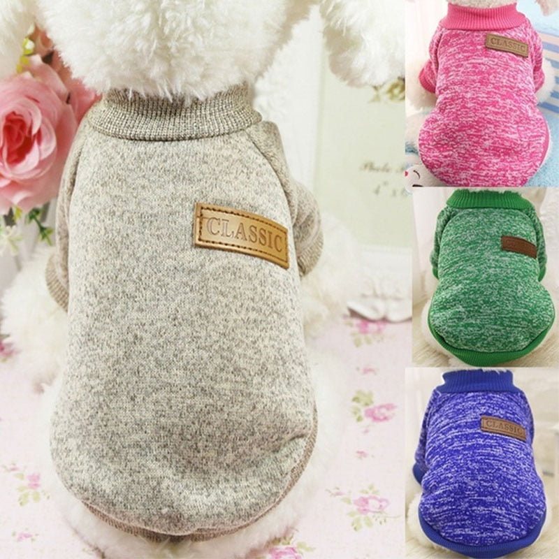 Classic Warm Dog Clothes Puppy Pet Cat Clothes Sweater Jacket Coat Winter Fashion Soft For Small Dogs Chihuahua XS-2XL